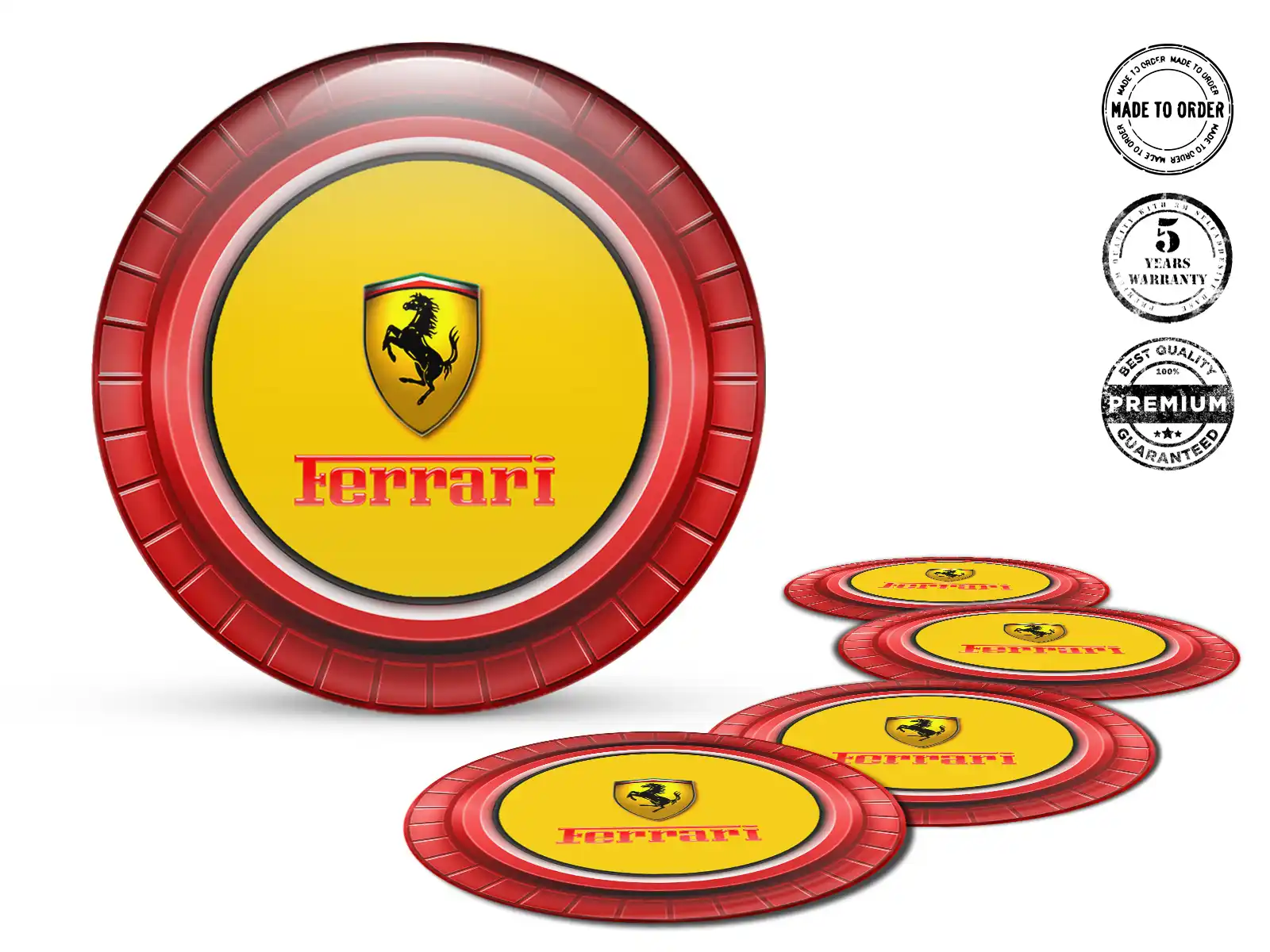 Ferrari Gewölbte Plaketten Logo Stilvolle Radsticker